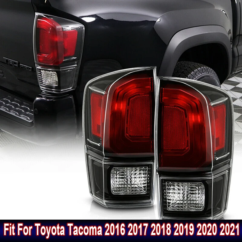 2Pcs Black Bezel Car Rear Tail Light Brake Lamp For Toyota Tacoma 2016-2021 8156004190 8155004190 Signal Warning Lamp