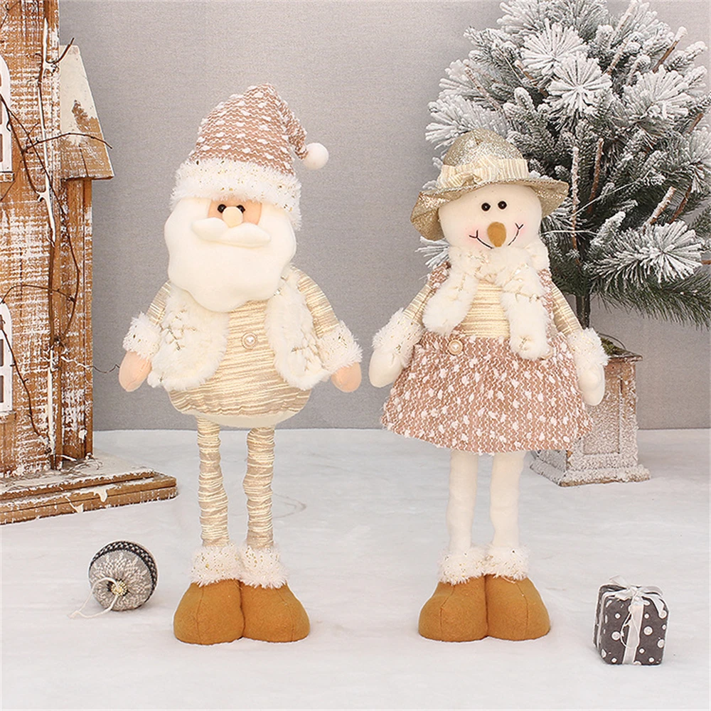 

48 см Рождественская Кукла Санта-Клаус поза стоя Выдвижная кукла снеговик домашние украшения Счастливого Рождества новогодний декор