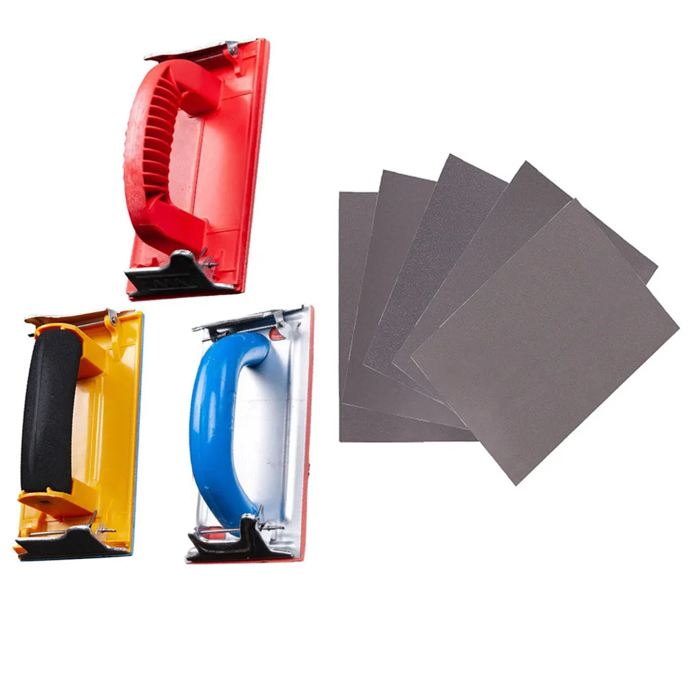 

6 Pcs Hand Sander Sandpaper Holder Abrasive 80/120/180/240/320 Grit For Drywall Sanding Grinding Polishing Board Woodworking