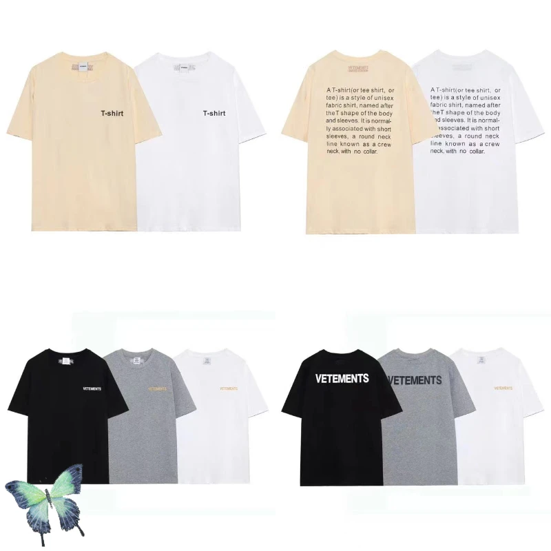 

VETEMENTS Short Sleeve T-Shirt Instructions Letter Print Couple T Shirt