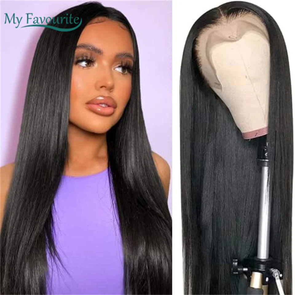 Straight Long Wigs 13x4 Lace Frontal Wigs Preplucked Bleached Knots 4x4 Closure Wig HD Transparent Lace 28 30 Inch For Women