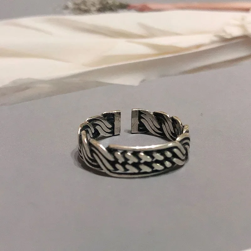 Винтажное кольцо в стиле хип-хоп женское уникальное модное вязаное на палец панк