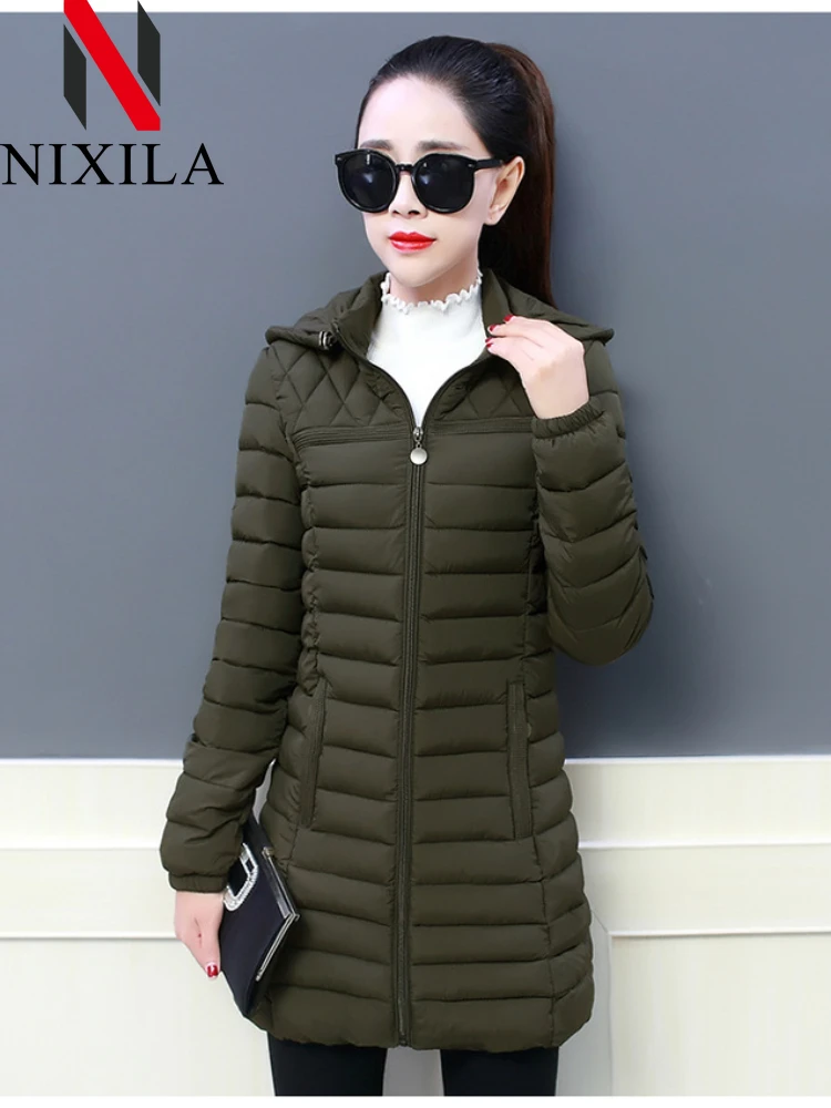 Новое зимнее пальто женская элегантная теплая куртка длинные парки в корейском