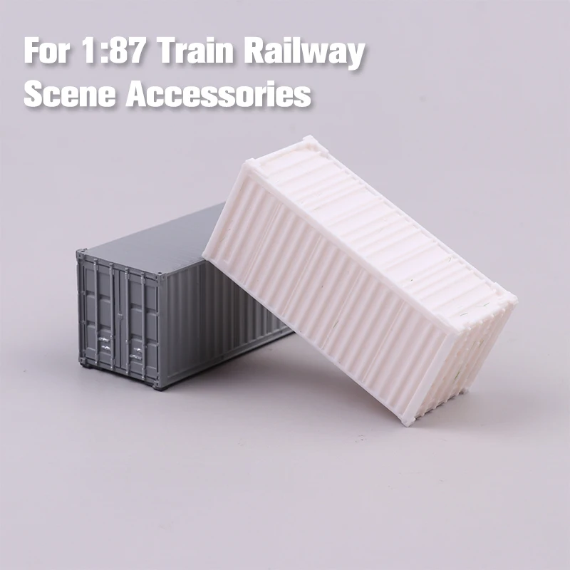 

1:87 Scale Container Model 20 Feet Freight Car For Train Railway Scene Layout Diorama Accessories