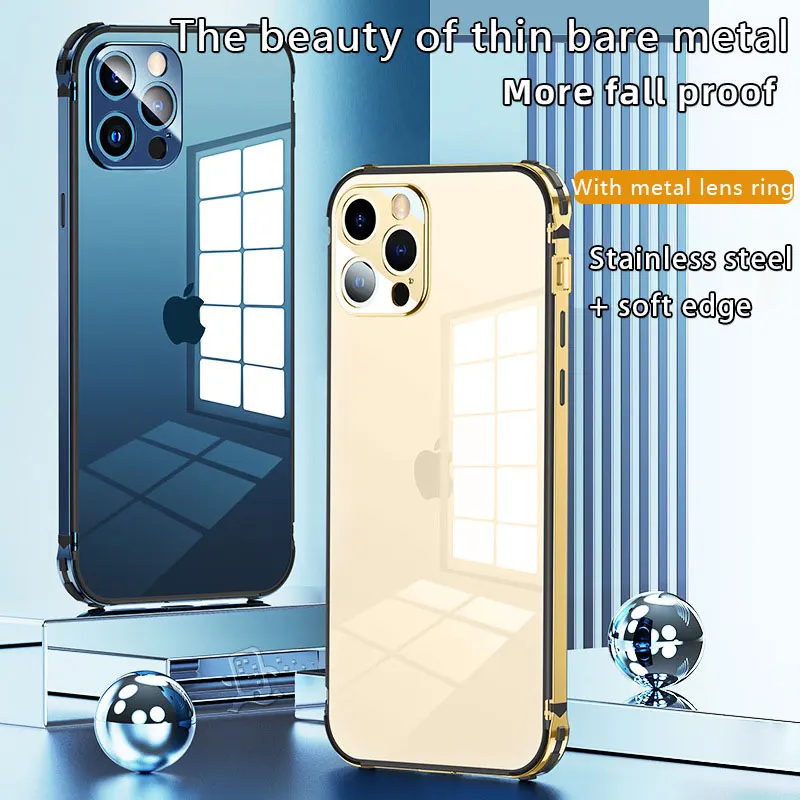 

The New Iphone13promax phone Case for iPhone12 Metal Frame Stainless Steel All Inclusive Cover Iphone 11 Phone Cases