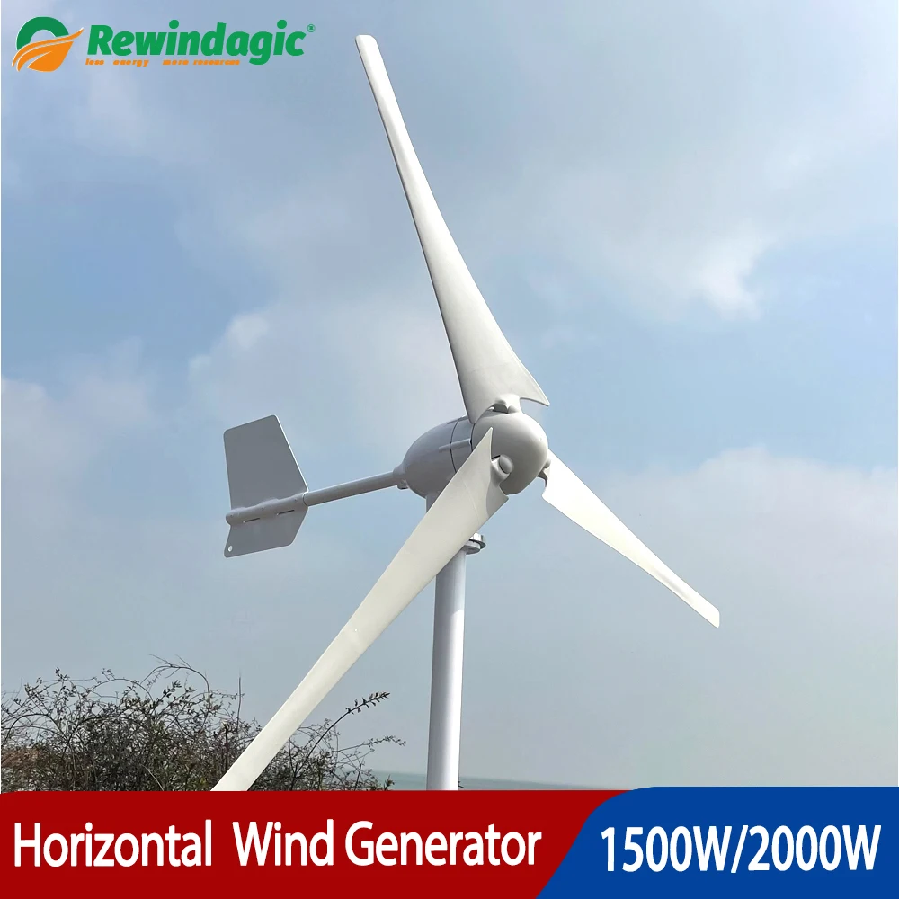

Free Energy 1500W 2000W 12V 24V 48V Wind Turbine Generator Low Starting Wind Speed Free Alternative Energy With MPPT Hybrid