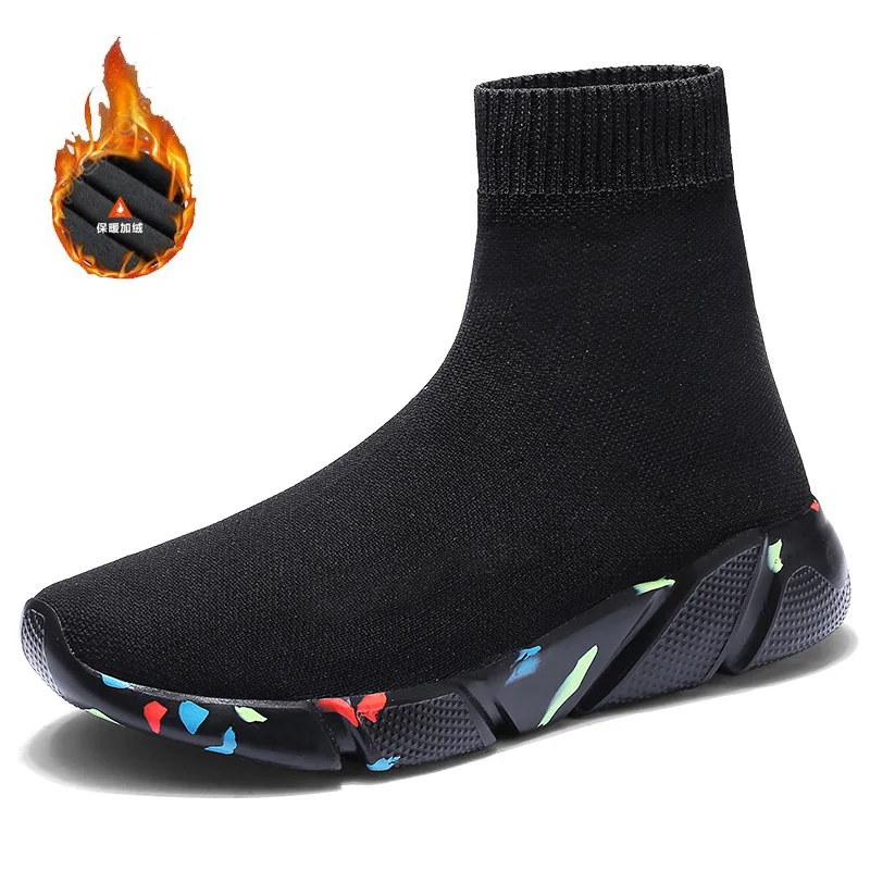 New Unisex Fashion Sneaker Shoes Women Boots Socks Breathable Classics Woman Shoes Slip-on Casual Loafers Ladies High Quality