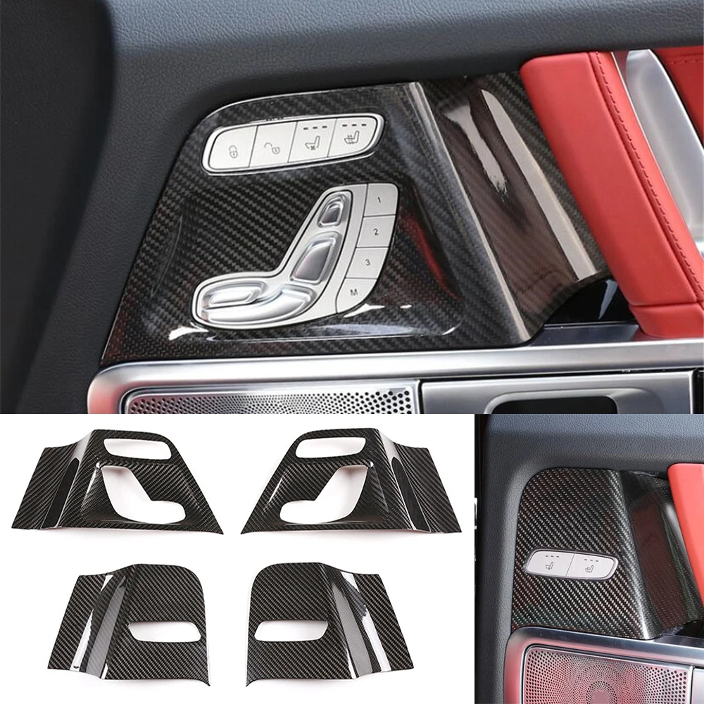 

Real Carbon Fiber /ABS Seat Switch Button Handle Panel Cover For Benz G Class W463 2019-2022 Interior Car Accessories