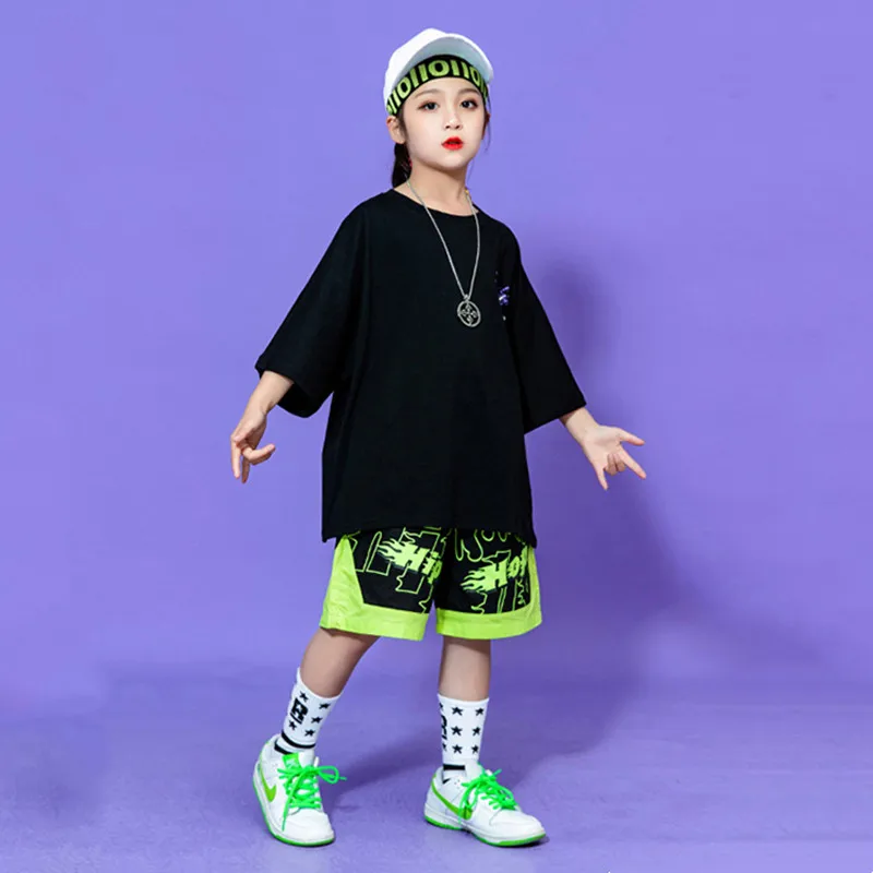 

2022 Children Sport Outfit Suit Cool Teenager Girls Letter Print Clothes Summer T Shirt+Shorts 2PCS Hip Hop Sets 10 12 14 16Y