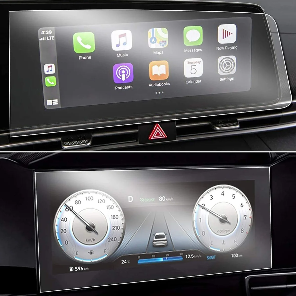 

Панель приборной панели для Hyundai Elantra 2021 10,25 дюйма + Защитная пленка для навигационного контактного экрана из закаленного стекла