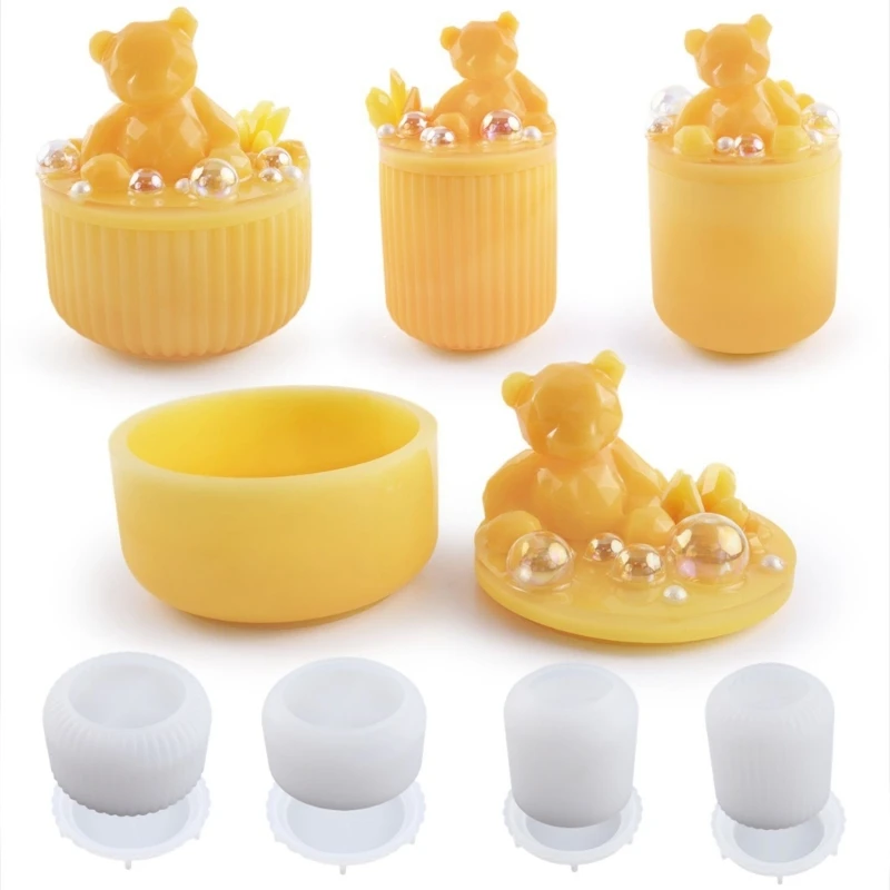 

Jar Resin Mold Silicone,Jar Resin Mold with Lid,Crystal Epoxy Mold Silicone for Storage Bottle,Candle Holder,Flower Pot 124A