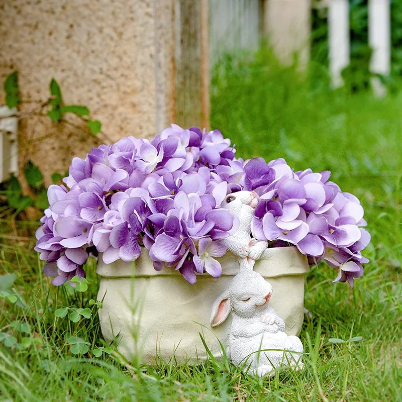 

Cartoon Pocket Rabbit Flower Pot Succulents Greening Small Bonsai Resin Animal Shaped Flower Pot