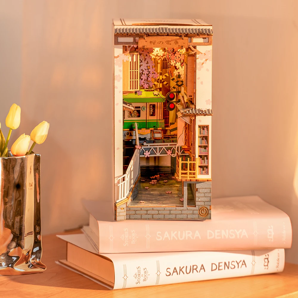 Robotime Rolife DIY Книга Nook японский сакура денсиа в книгах серия деревянный миниатюрный