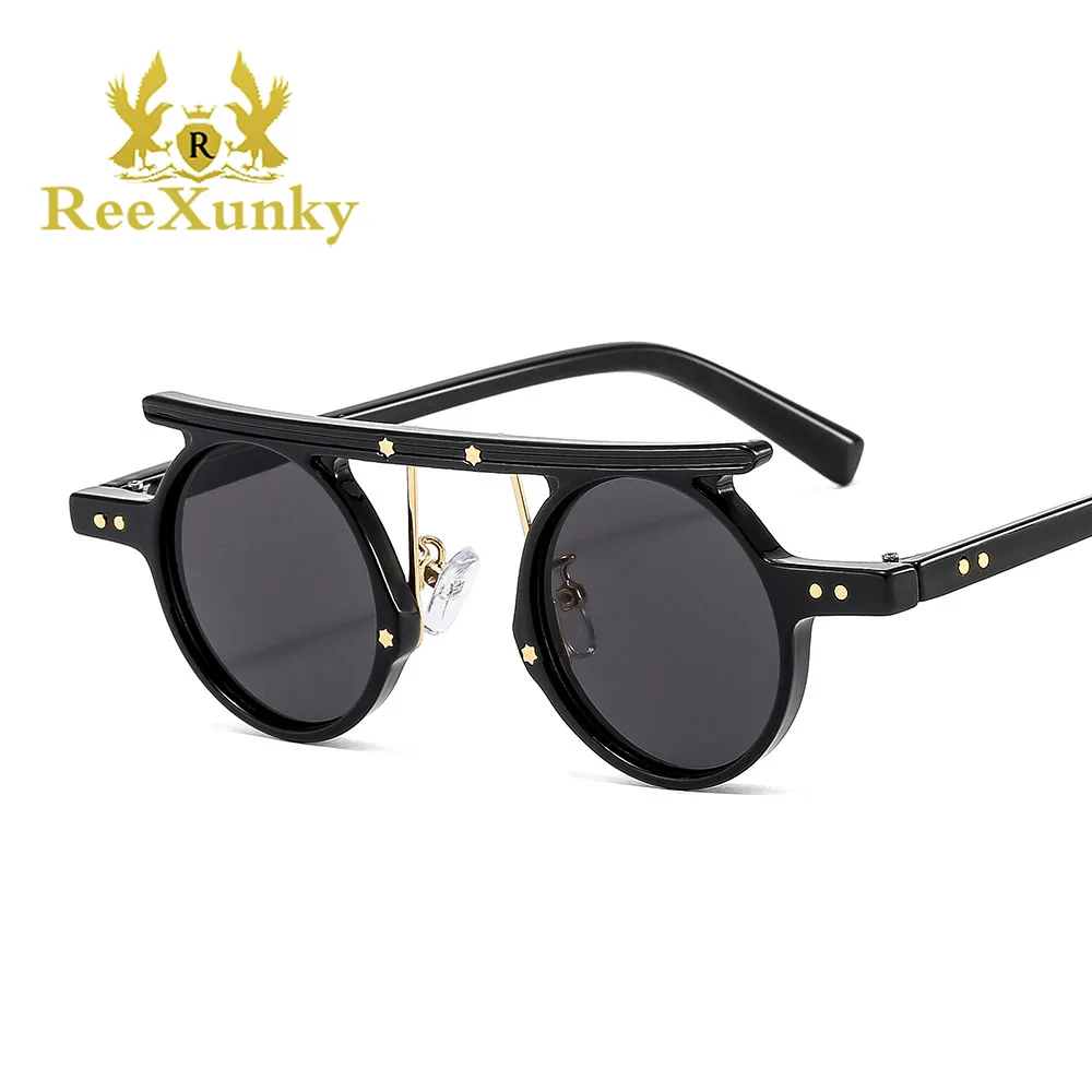 

New Vintage Gothic Steam Punk Sunglasses Men 2022 Fashion Round Retro Sun Glasses For Women High Quality Trendy Shades Oculos