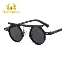 new vintage gothic steam punk sunglasses men 2022 fashion round retro sun glasses for women high quality trendy shades oculos