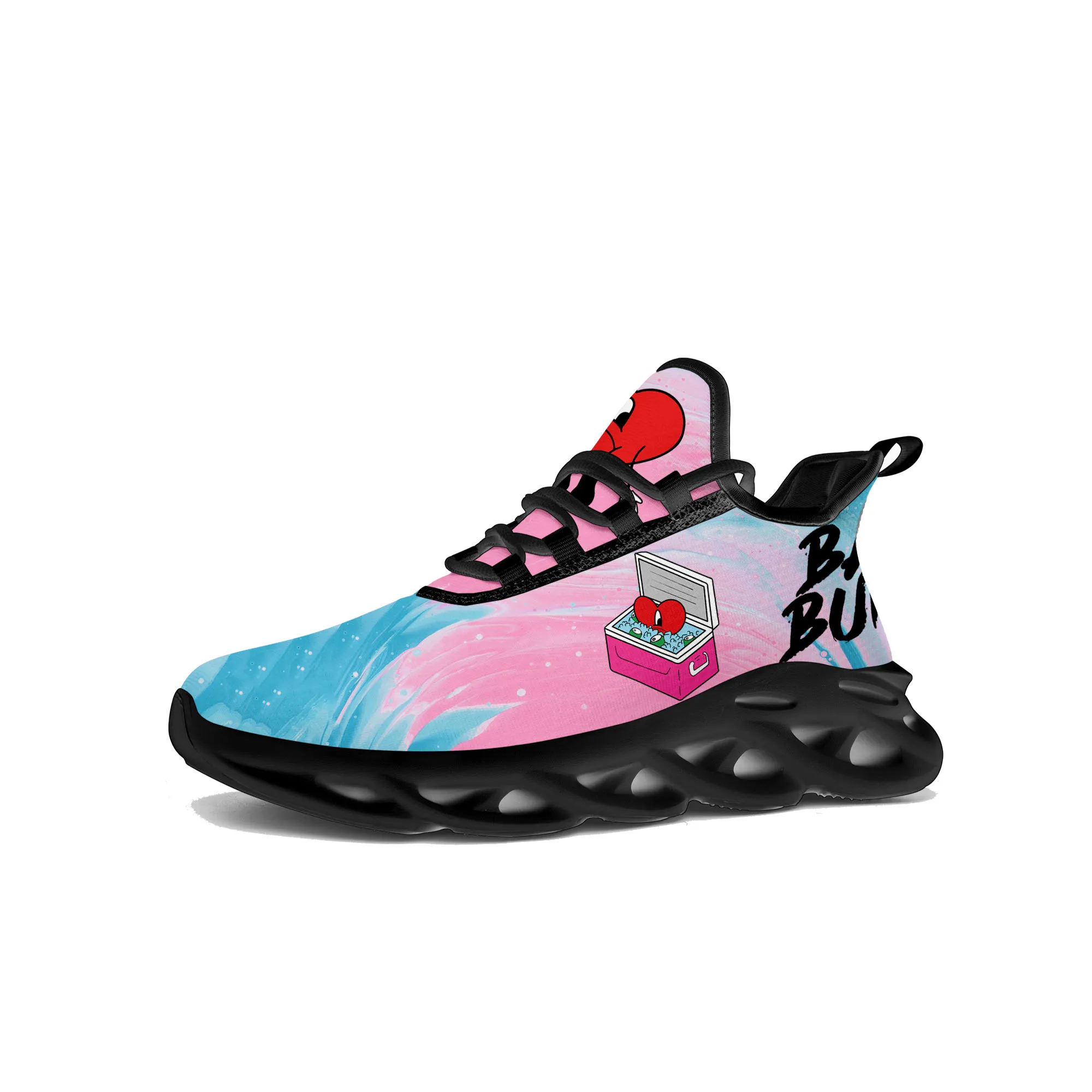 

Bad Bunny Flats Sneakers Mens Womens Hot Hip Hop Rapper Sports Running Shoe Sneaker Lace Up Mesh Footwear Tailor-made Shoe Black