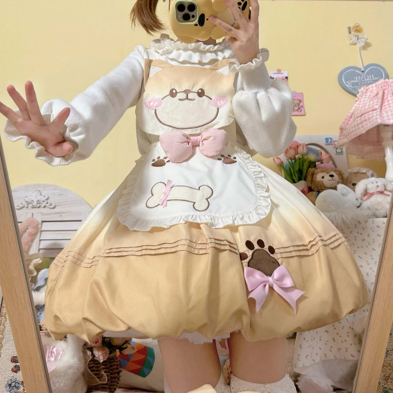 Японское милое платье в стиле &quotЛолита&quot женские милые платья принцессы с