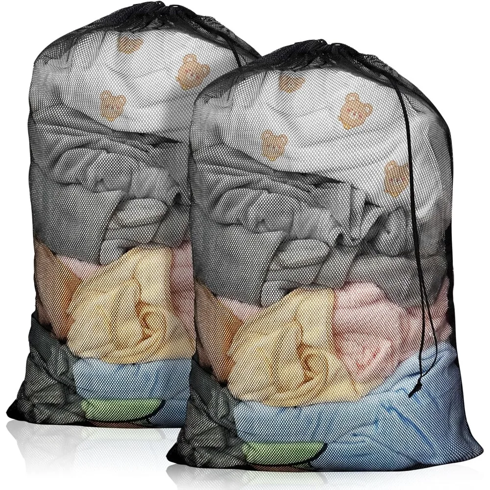 Набор из 3 сетчатых мешков для белья на шнурке сетчатый дорожный мешок стирки 30 ×