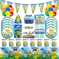 pokemon cartoon pikachu theme boy birthday party disposable plate decoration supplies baby shower party balloon birthday gift