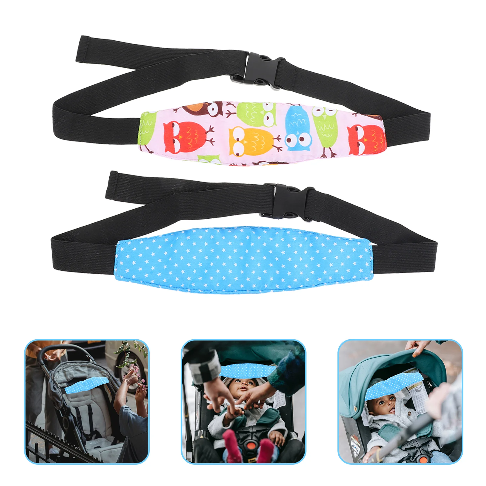 

2 Pcs Sleeping Belt Toddler Carseat Head Strap Carseat Elasticity Car Seat Head Band Nylon Head Fixed Strap Infant
