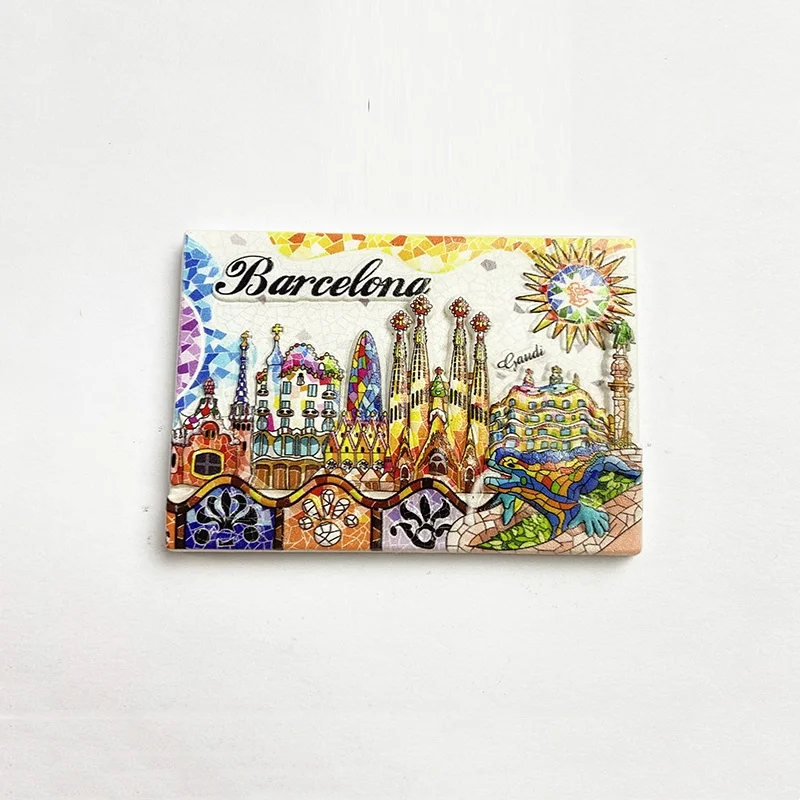 Барселона Испания архитектурные 3D магниты на холодильник туристические