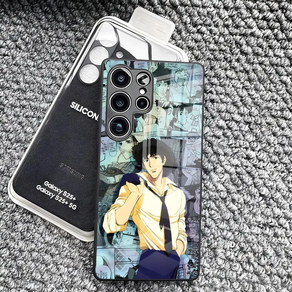 Фото Чехол для телефона Cowboy Bebop для Samsung S26 Ultra S25 Edge Ultra S23 S22 S21 Ultra Plus S24 Fe A57 A37, стеклянный чехол №4