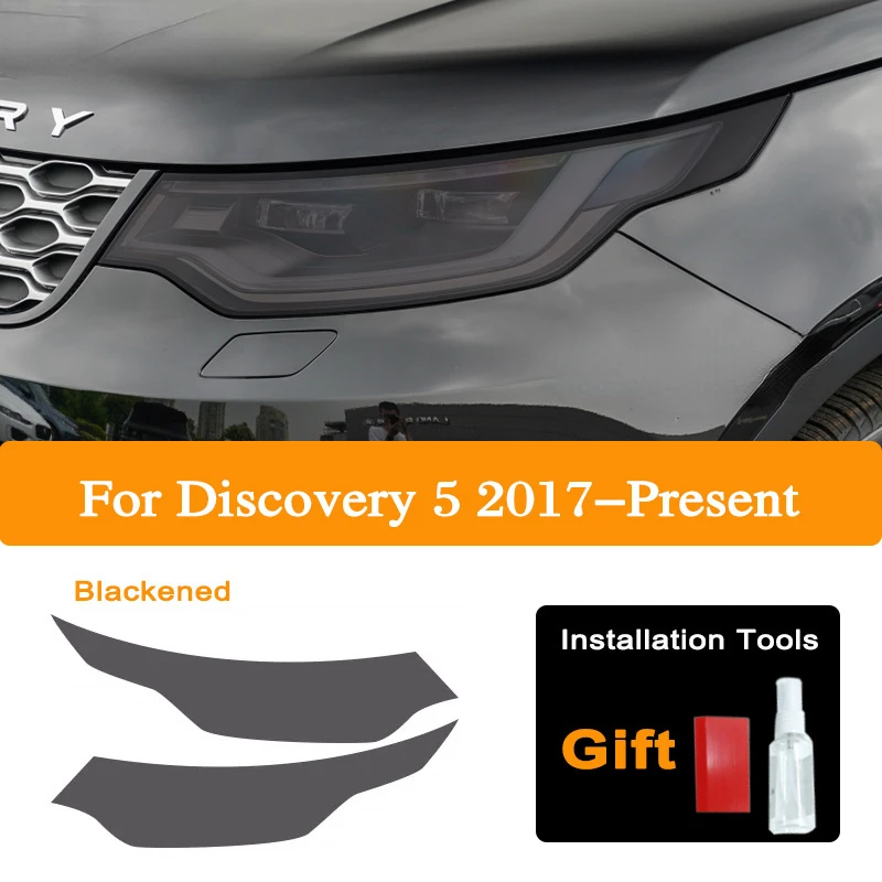 

2 pcs Car Headlight Smoked Black Protective Film Transparent TPU Sticker For Land Rover Discovery 5 L462 2017-Present accessory