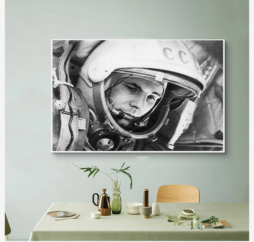 Pictures For Living Room Vintage Canvas Painting Decorative Home Decor Quadro Space Heroes Yuri Gagarin Posters And Prints Wall