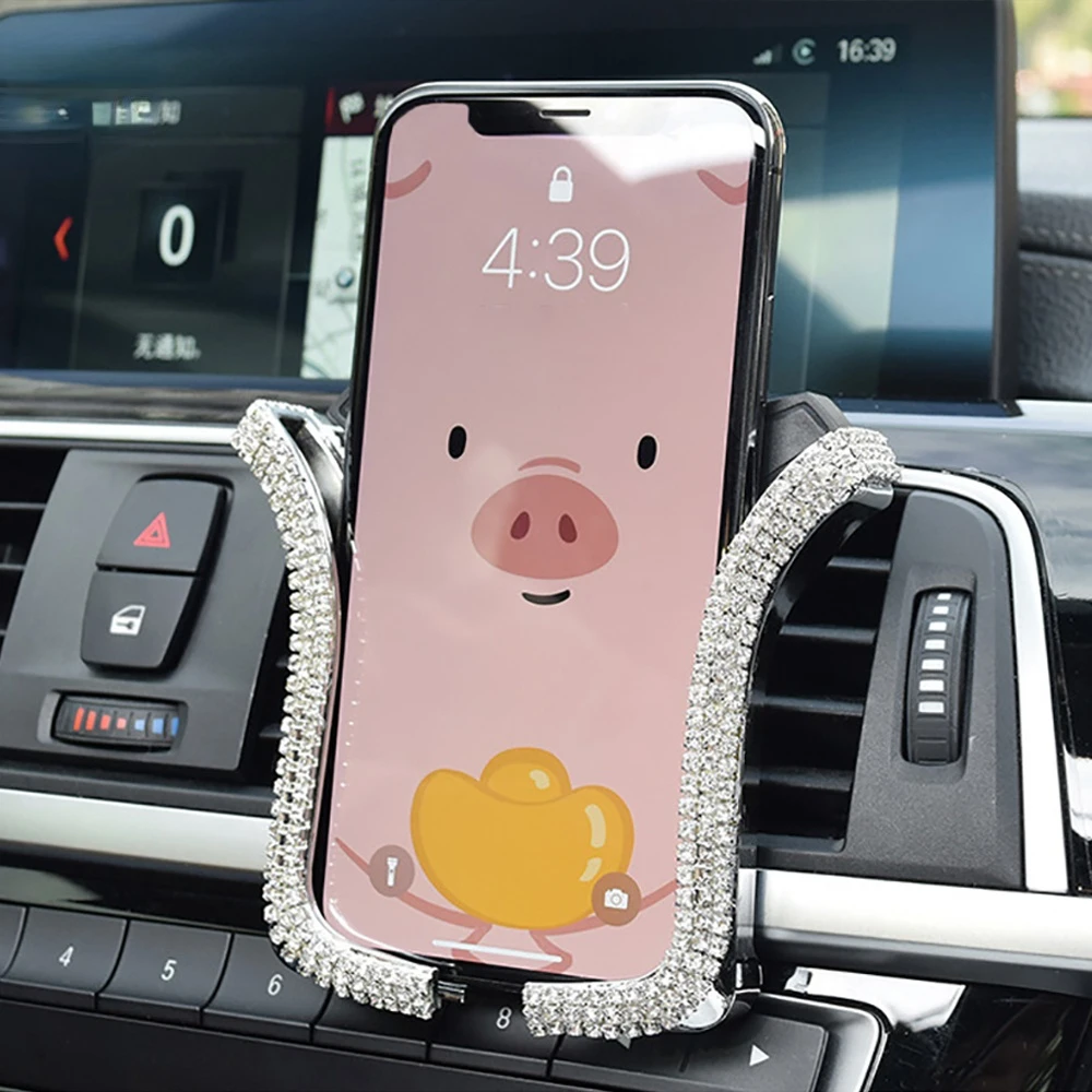 

Универсальный автомобильный держатель для телефона со стразами