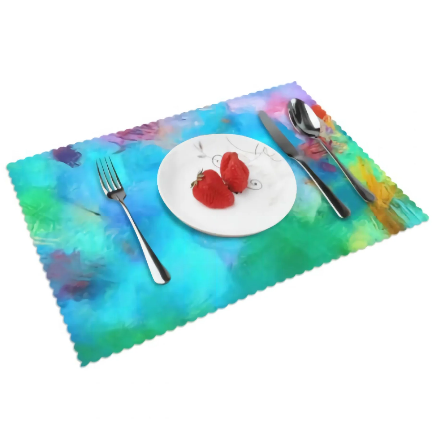 

Colorful Expressionism Placemats for Dining Table Set of 4 Heat Resistant Washable Place Mat