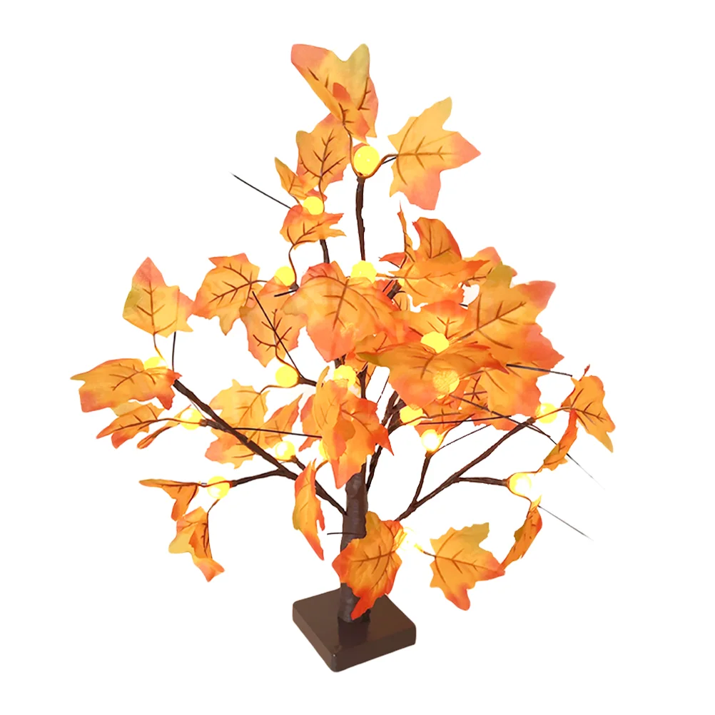 

1Pc Maple Leaf Table Lamp Household Desk Table Light Lamp without Battery