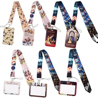 beauty and the beast art cartoon anime fashion lanyards bus id name work card holder accessories decorations kids gifts