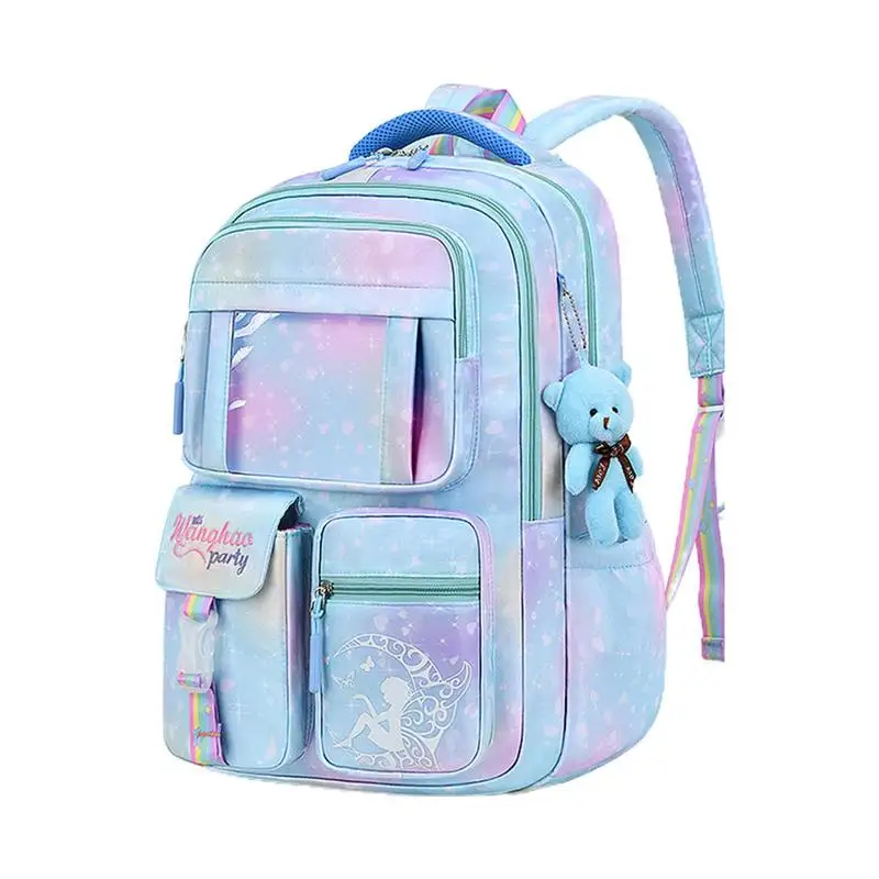 

Bear Bookbag For Girls Cute Bear Princess Breathable Kids Backpack 18inch Large Capacity Spine Protection Backpacks For School
