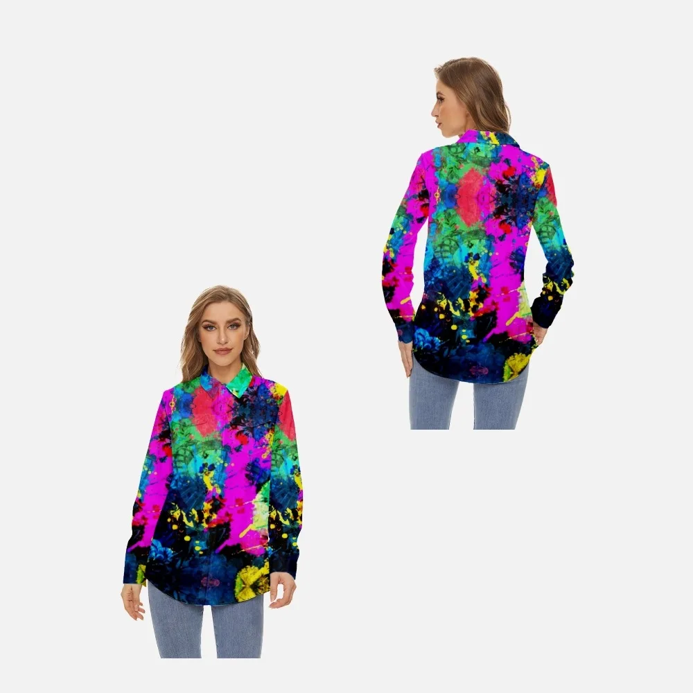 

Women's New Button Graffiti Print 3/4 Sleeve Shirt Summer Casual Top
