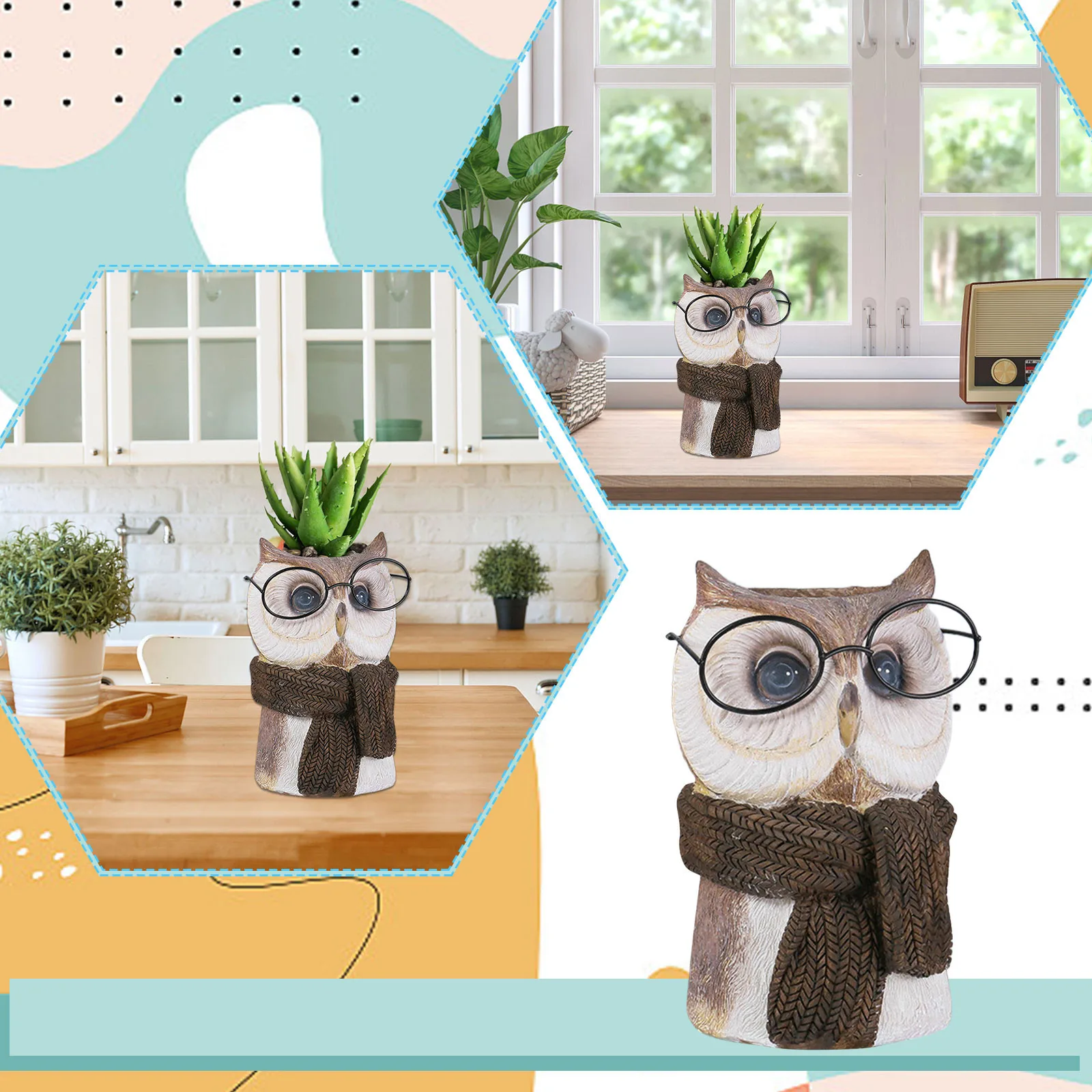 

Black Figurines Home Decor Animal Shaped Plant Pot Home Resin Succulent Artificial Flower Vase