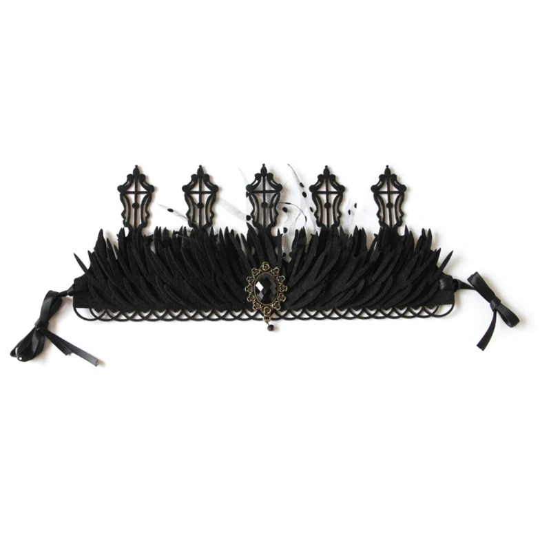 

Goth Crown Witch Crown Headpiece Black Queen Crown Goth Headband Halloween