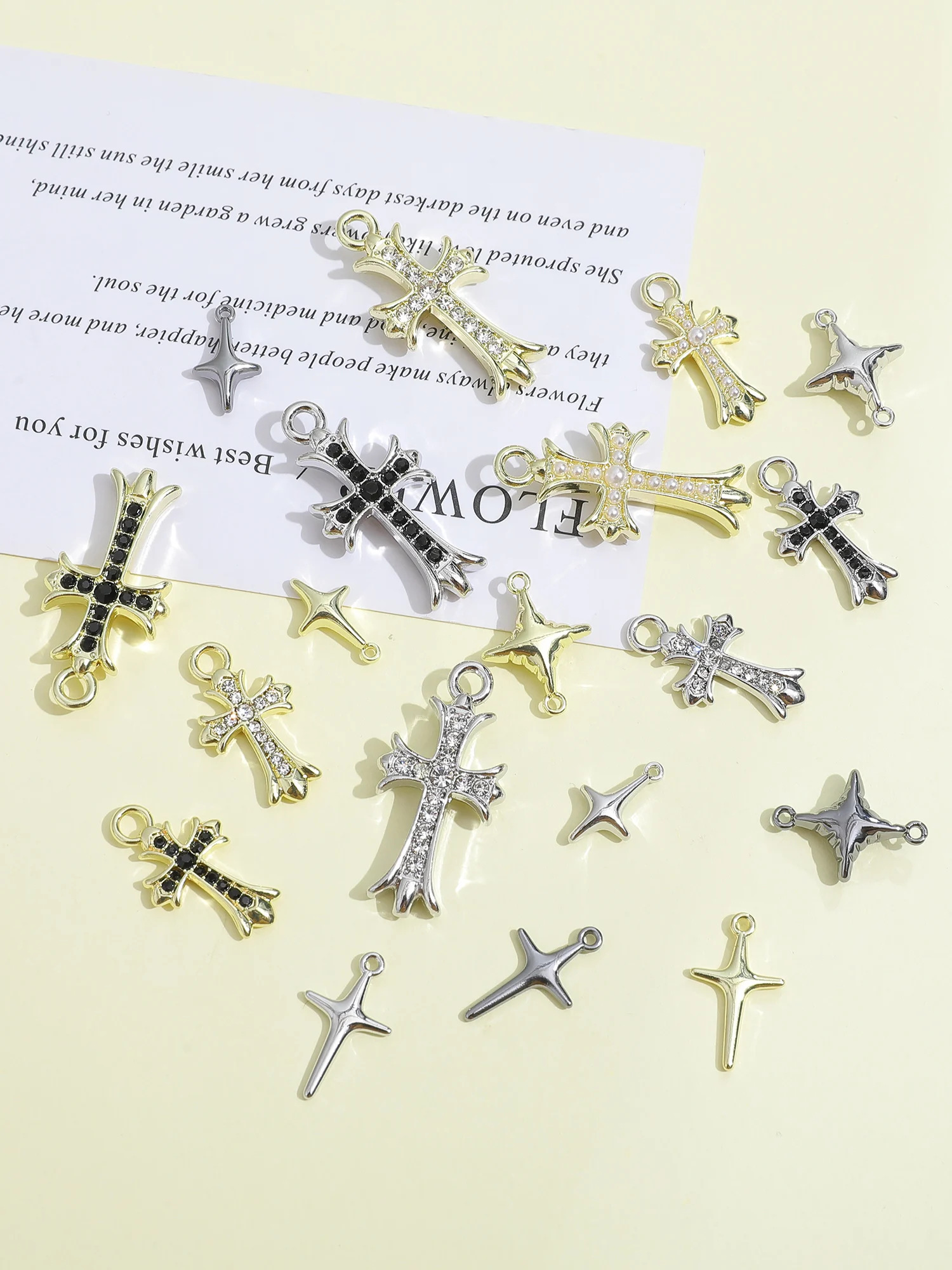 

Серебряный кулон Y2k в виде сердца, бриллианта, Креста, звезды, самодельные серьги ручной работы, ювелирные изделия, браслет, ожерелье, аксессуары, материалы