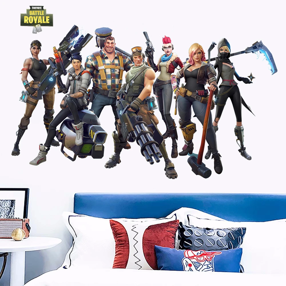 60X40 см Fortnite игровые фигурки настенные наклейки мультфильм граффити водостойкие