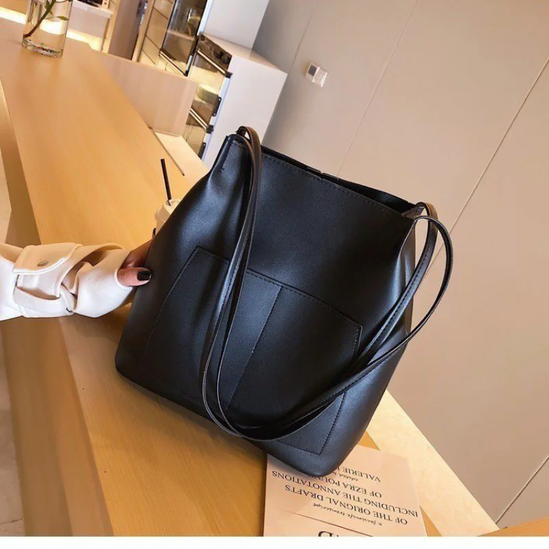 Fashion Luggage &Bags Women's Handbags Crossbody NEW Niche Mini All-match Bucket Bag PU Black Ladies Bolsos