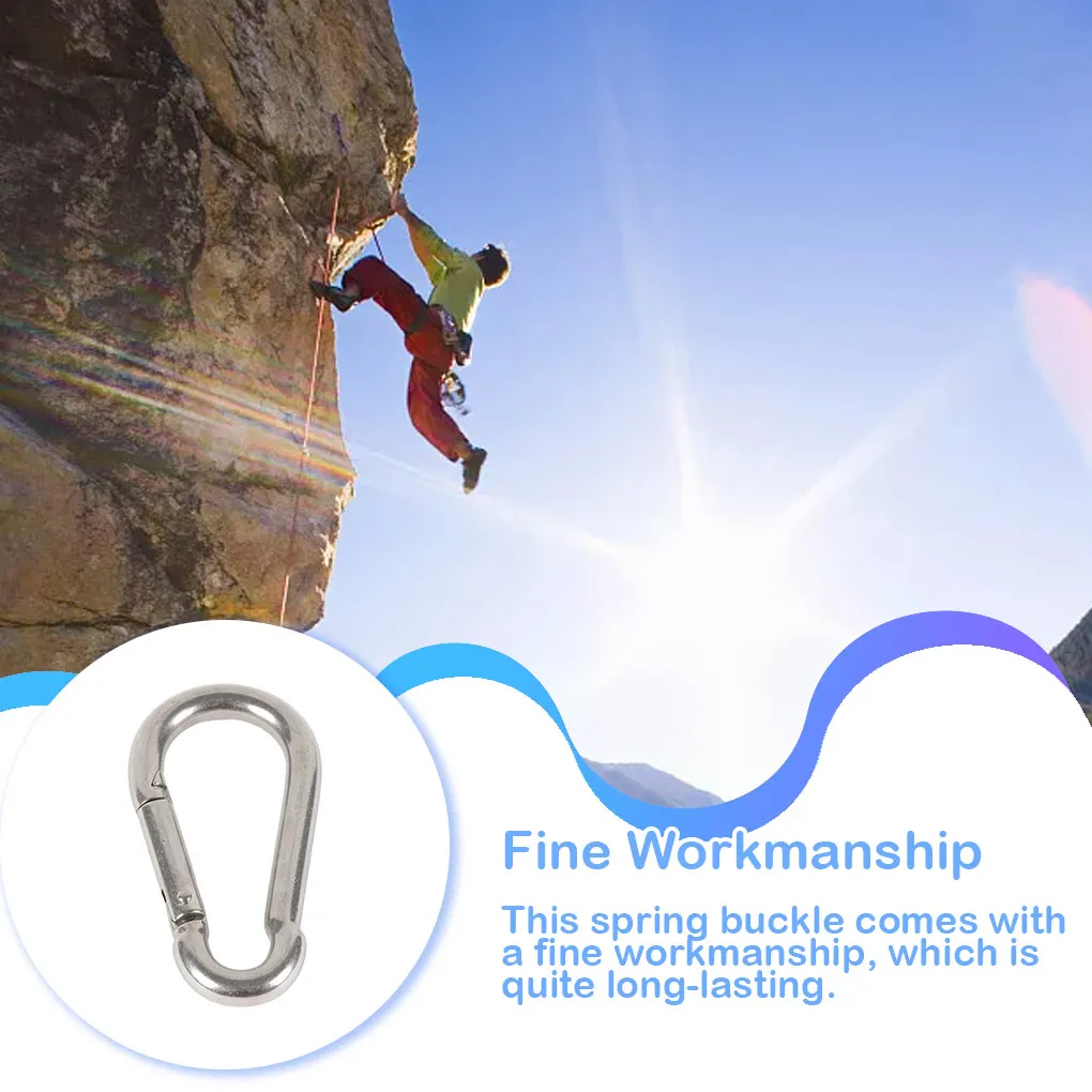 

Защелкивающаяся пружинная пряжка-кольцо для ключей из нержавеющей стали тонкая работа компактный размер изысканное спортивное оборудован...