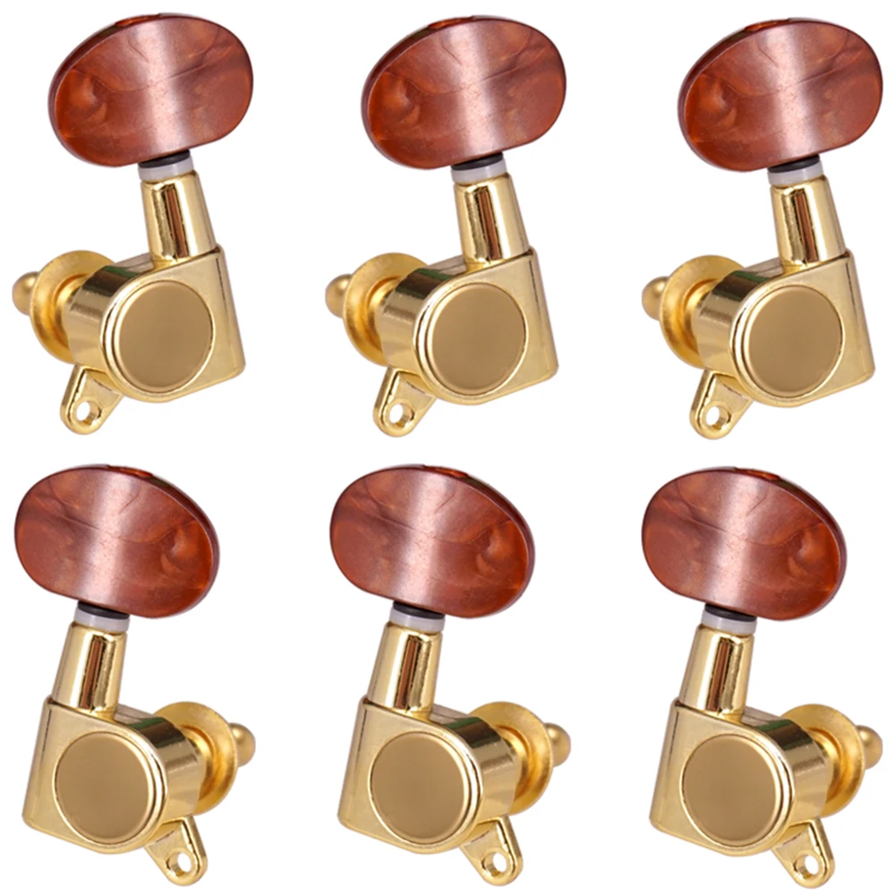 

6pcs 3R 3L Guitar Tuning Pegs Enclosed Locking Tuners Closed Knob Machine Heads Tuners for Acoustic Electric Guitar Accessories
