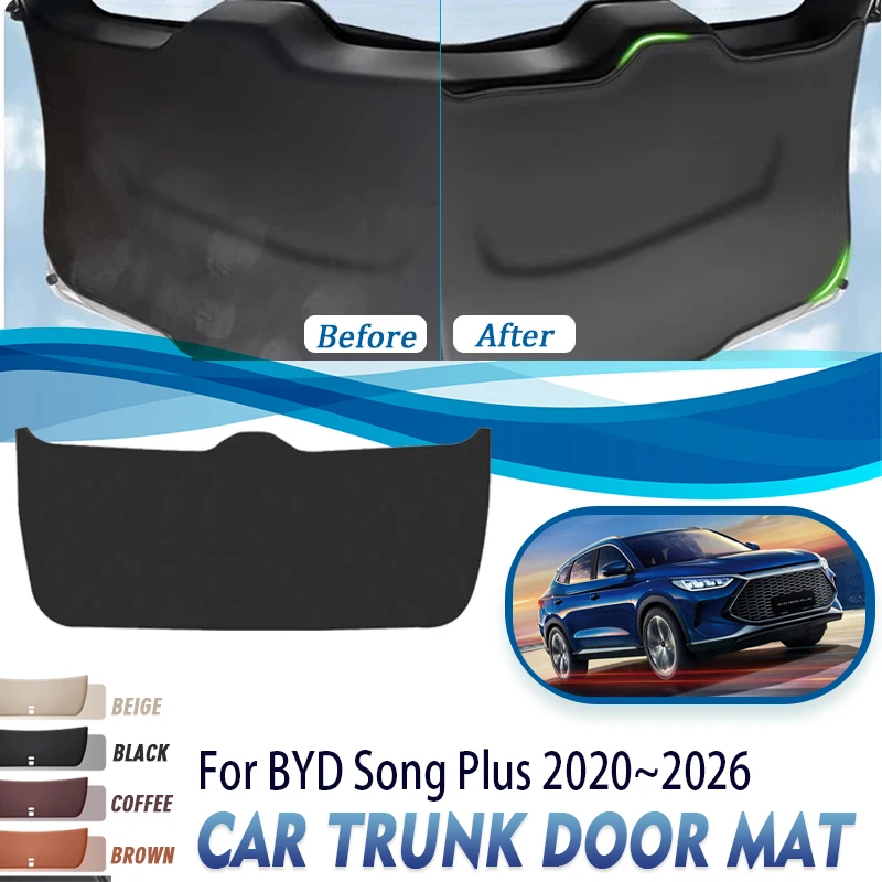 Кожаные автомобильные накладки на двери заднего багажника для BYD Song Plus 2020 ~ 2026