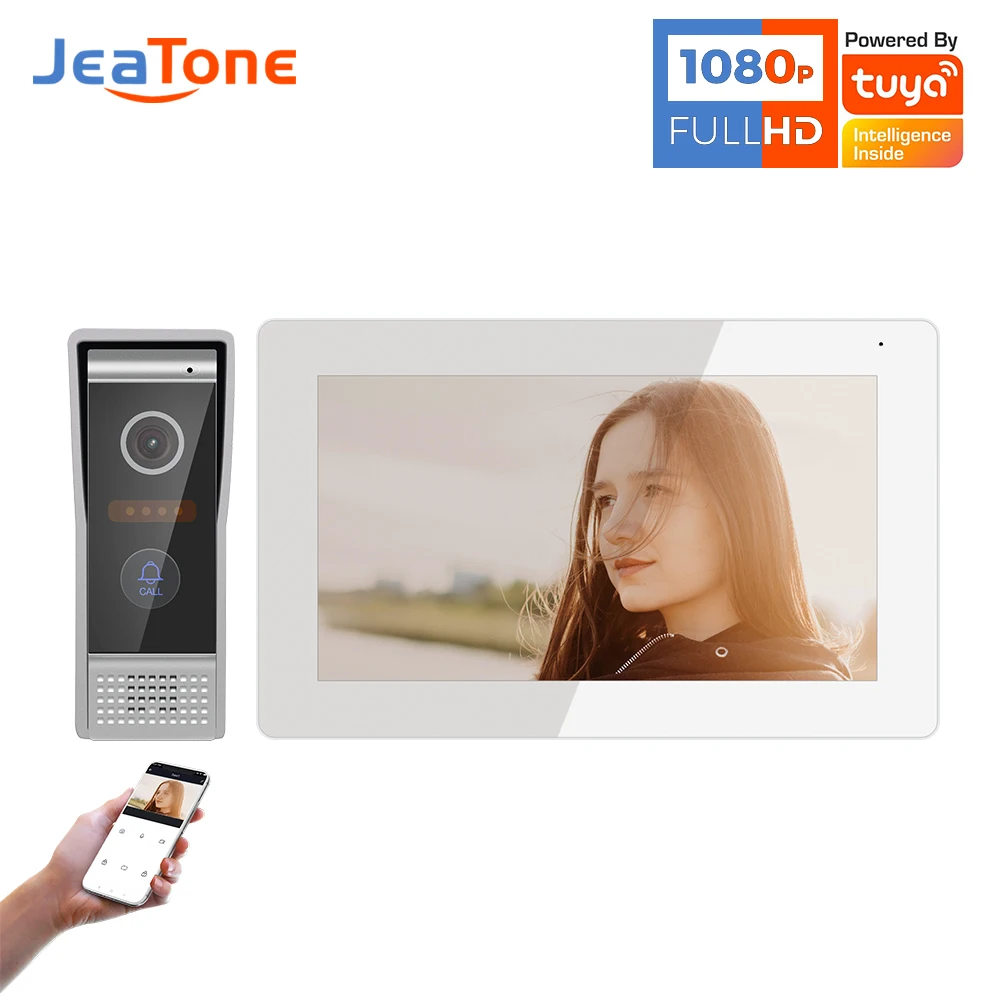 【Tuya 1080P】Full Touch Screen Video Intercome Interphone Wireless Smart Security System Apartment Villa FHD Video Doorphone