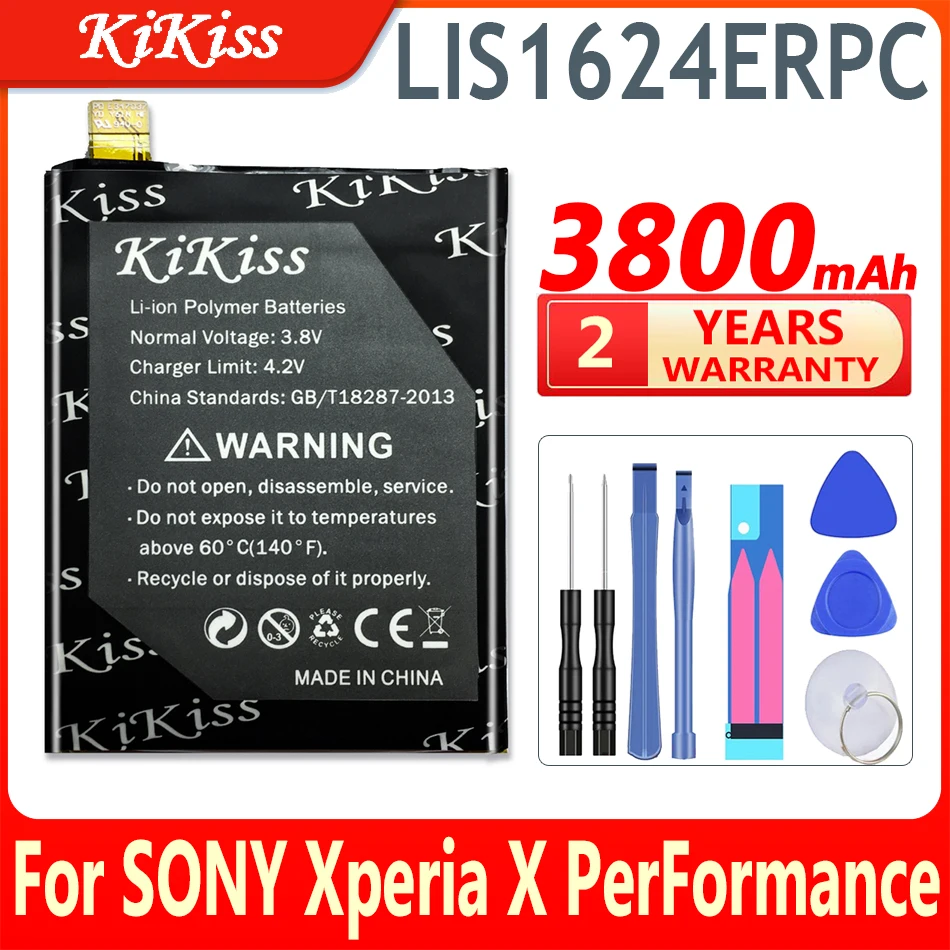 

KiKiss 3800mAh LIS1624ERPC For SONY Xperia X Performance F8132 Mobile Phone High Capacity Battery
