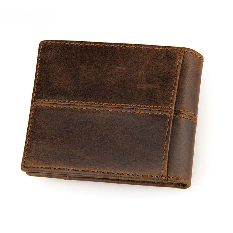 

CAIBAN Patchwork Style Cow Leather Male Purse Short Wallet for Men Genuine Leather Wallets Brown Male Purses Men Wallets