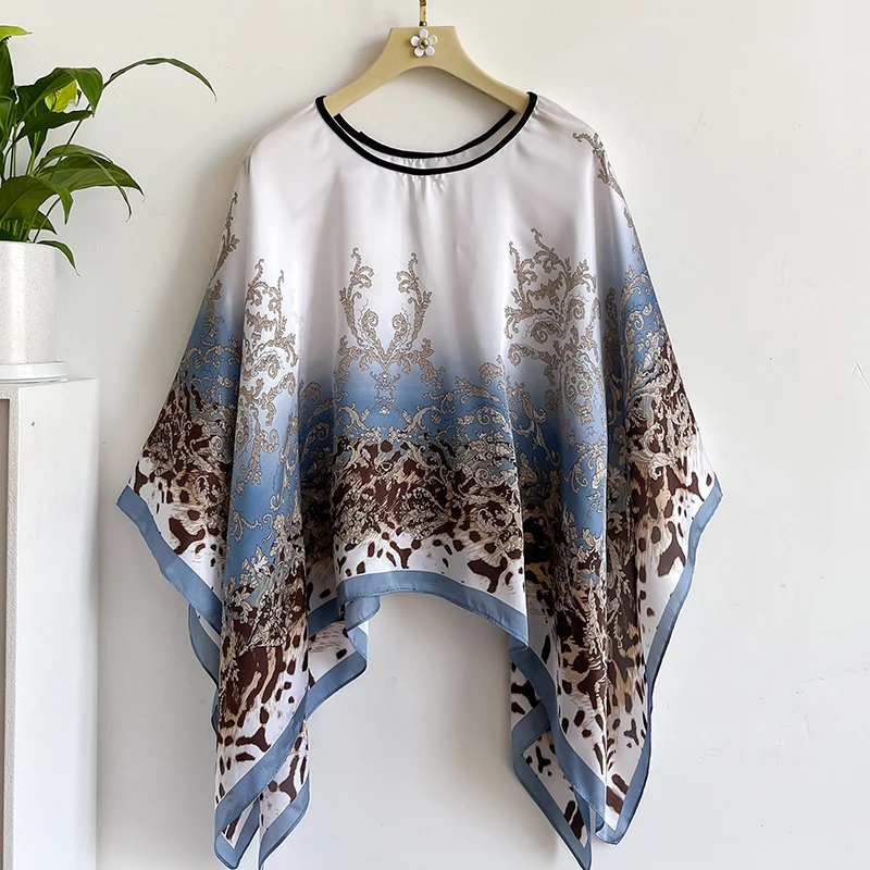 2024 Новый шелковый шарф 110x110 см роскошный брендовый дизайнерский женский модный