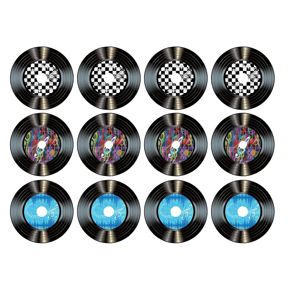 

12pcs Vintage Paper Records Retro Style Record Wall Signs Ornaments for Bar Room decors aesthetic
