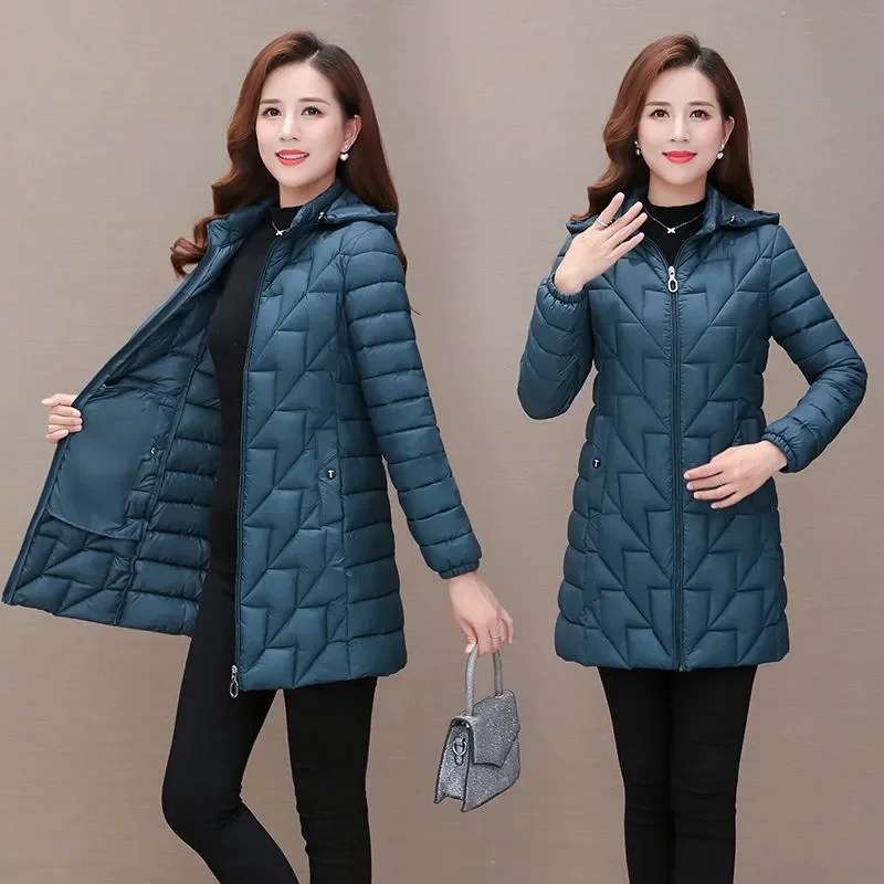 Women's Winter Jacket 2022 New Long Parkas Thick Warm Snow Coats Female Hooded Cotton Padded Parka Jacket for Woman Coat 6XL