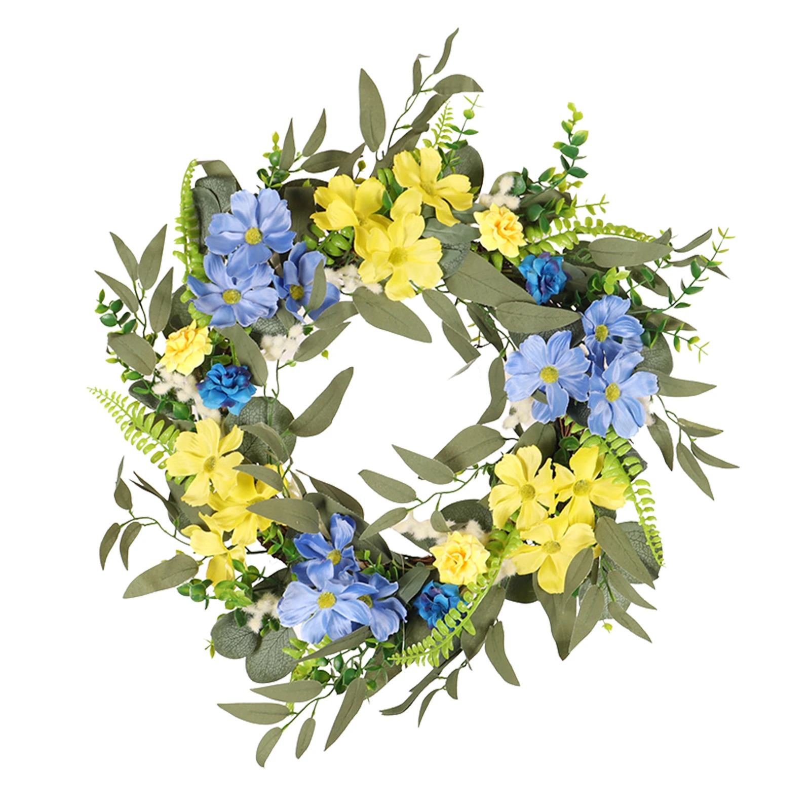 

Cosmos Spring Summer Wreaths Summer Spring Wreath Flowers Wicker Handwoven Natural Wicker Round Garland For Door Wall Window