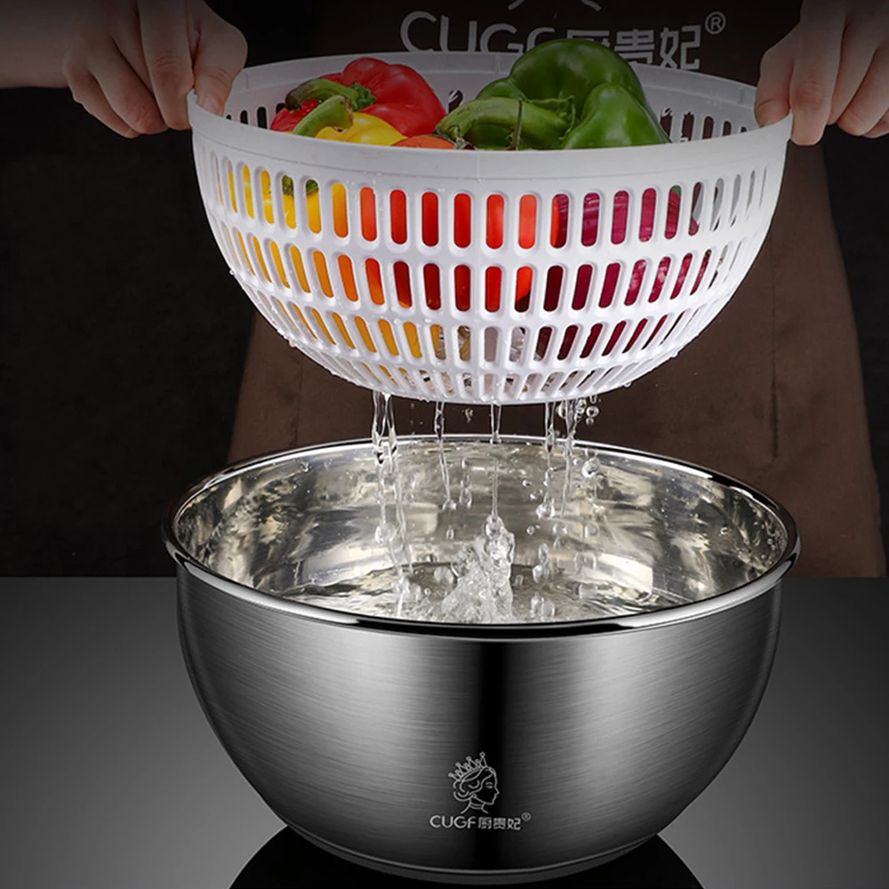 Антигидратор для овощей из нержавеющей стали Спиннер салата корзина слива